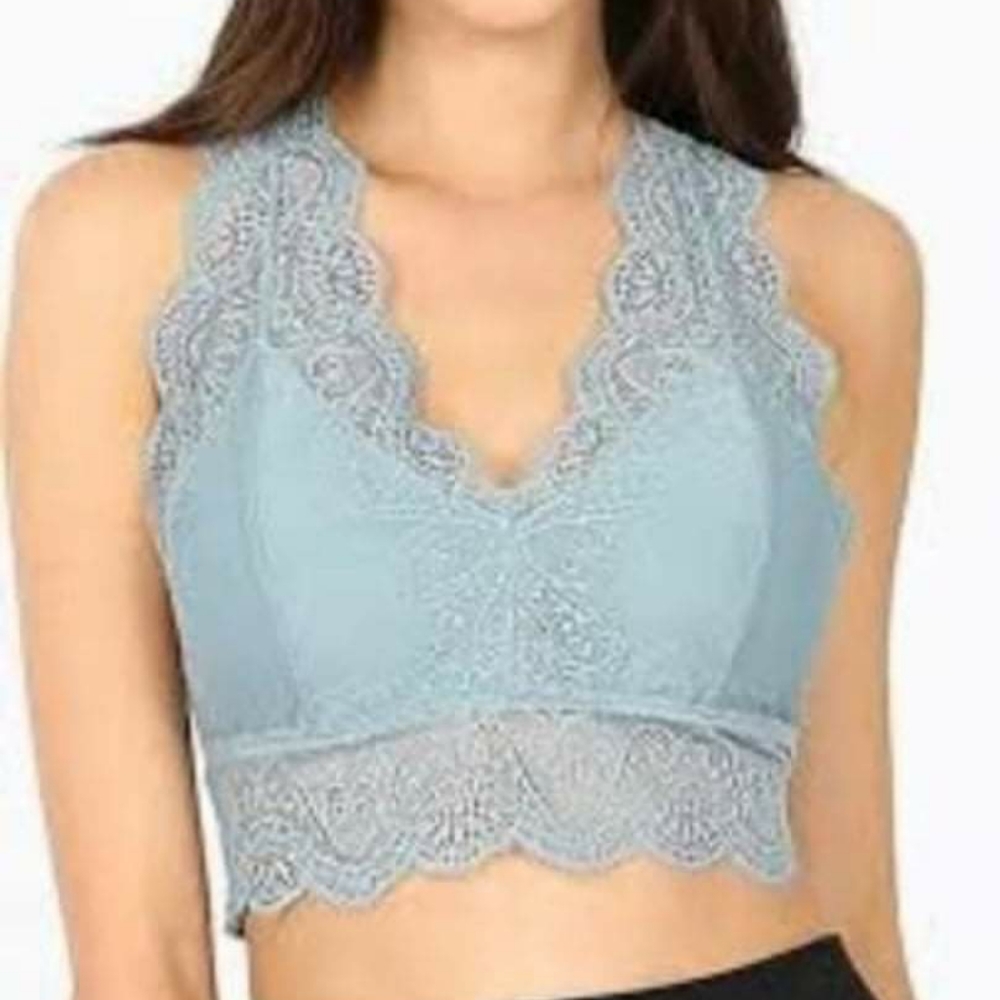 Victoria’s Secret PINK lace push-up Blue bra XS NWT